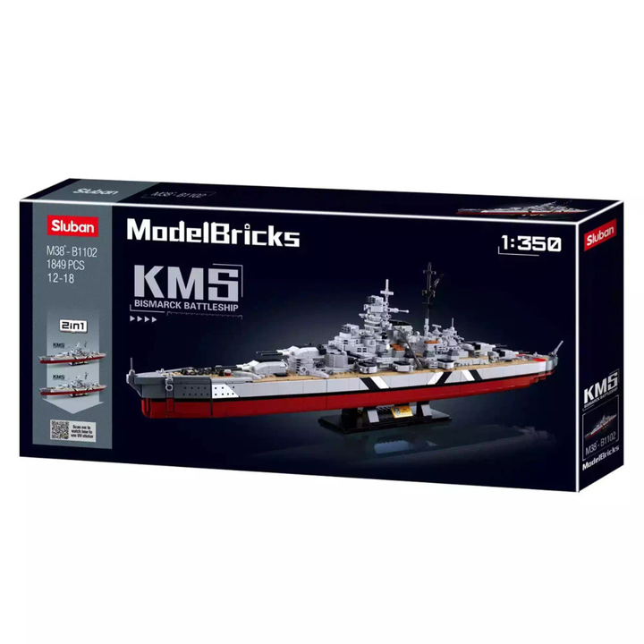 MB BISMARCK BATTLESHIP 2 IN 1 1849 PCS