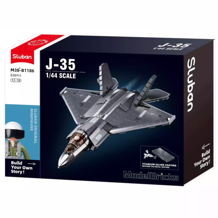 MB J35 STEALTH AIRCRAFT METAL COATING SCALE 1:44 838 PCS
