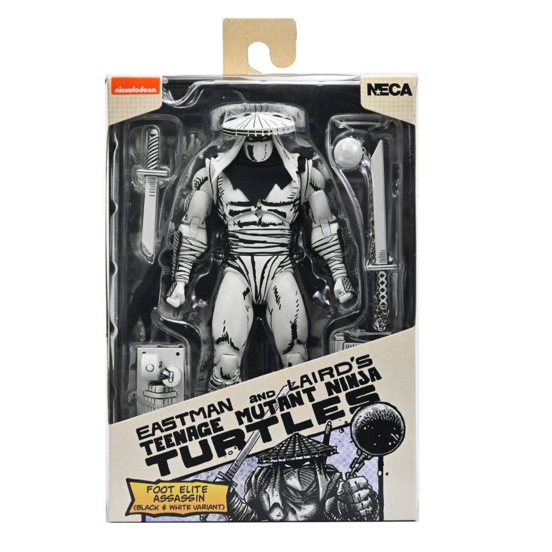 TMNT FOOT ASSASSIN BLACK &amp; WHITE (MIRAGE COMICS) – 7″ SCALE ACTION FIGURE