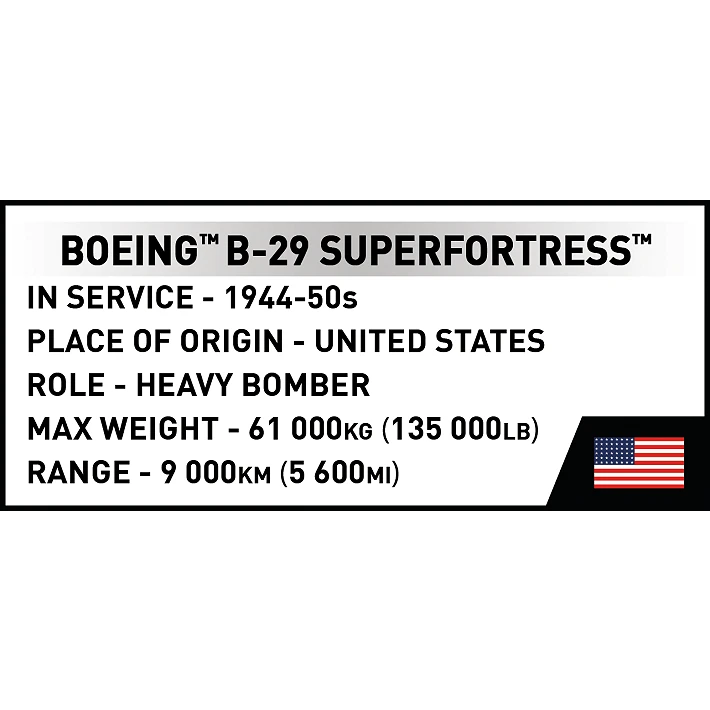 World War 2 – Boeing B-29 Superfortress Brick Kit (1050 Pieces