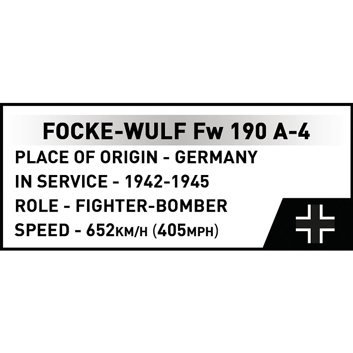 World War 2 – Focke Wulf FW 190 A-4 Brick Kit (365 Pieces)