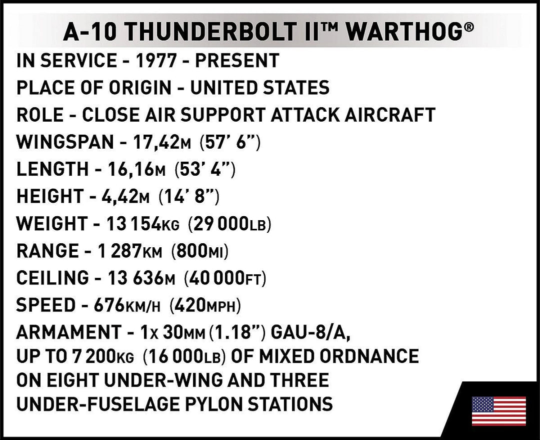 Armed Forces – A-10 Thunderbolt II Warthog (667 Piece Kit)