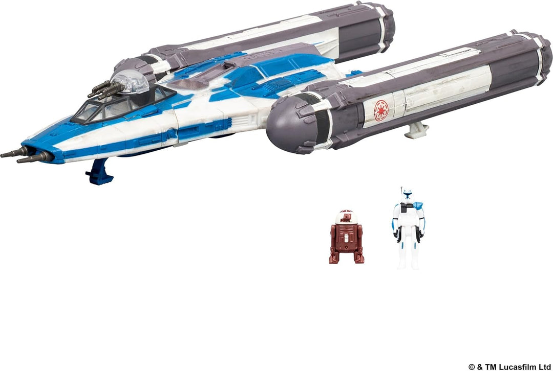 Star Wars Micro Galaxy Squadron BTL-B Y-Wing Starfighter 5 inch Vehicle and Figure Set