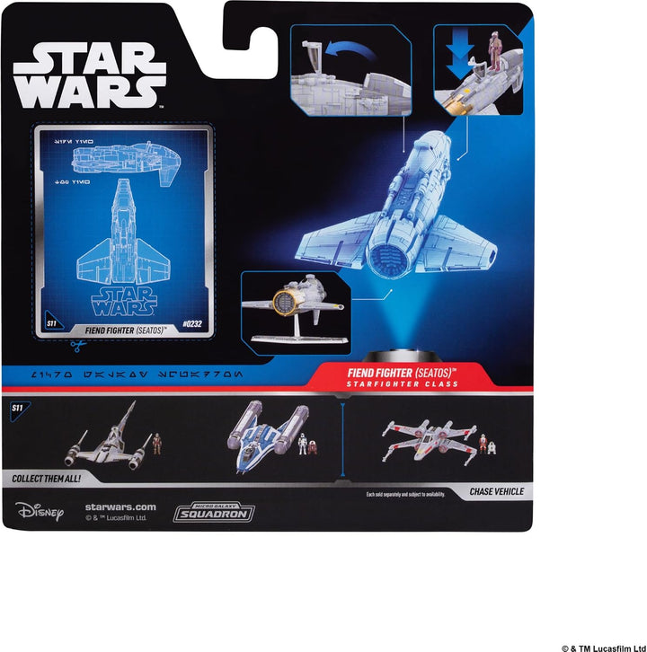 Star Wars Micro Galaxy Squadron Fiend Fighter - Seatos - 5 inch Vehicle and Figure Set