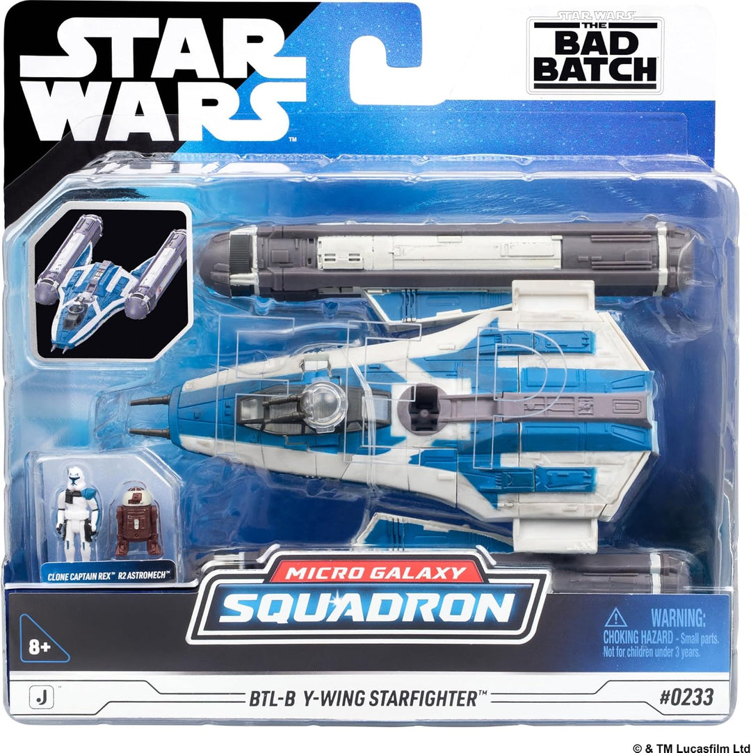 Star Wars Micro Galaxy Squadron BTL-B Y-Wing Starfighter 5 inch Vehicle and Figure Set