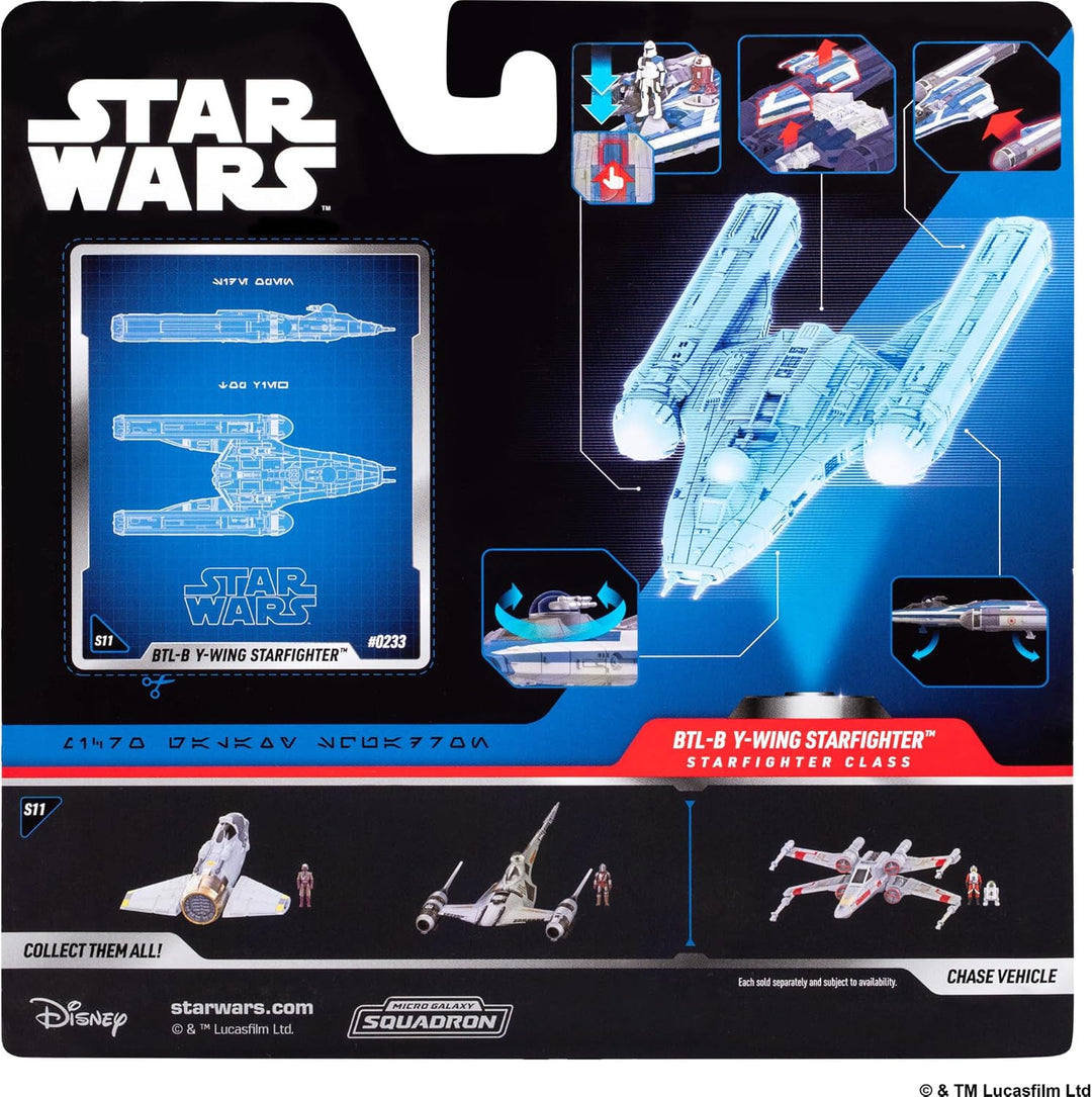 Star Wars Micro Galaxy Squadron BTL-B Y-Wing Starfighter 5 inch Vehicle and Figure Set