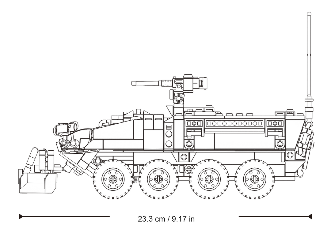MB M1126 STRYKER IFV(1 KIT-3 BUILDS) SCALE 1:35 751 PCS
