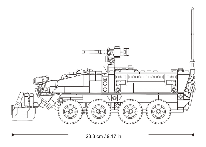 MB M1126 STRYKER IFV(1 KIT-3 BUILDS) SCALE 1:35 751 PCS