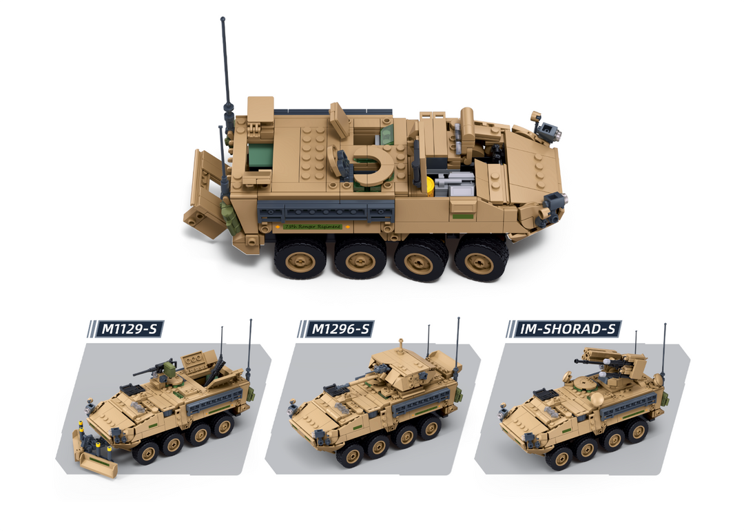 MB M1126 STRYKER IFV(1 KIT-3 BUILDS) SCALE 1:35 751 PCS