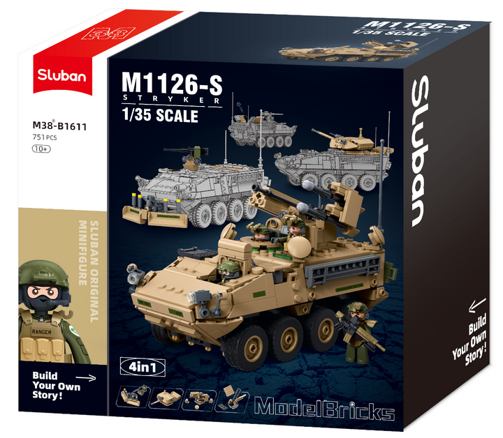 MB M1126 STRYKER IFV(1 KIT-3 BUILDS) SCALE 1:35 751 PCS