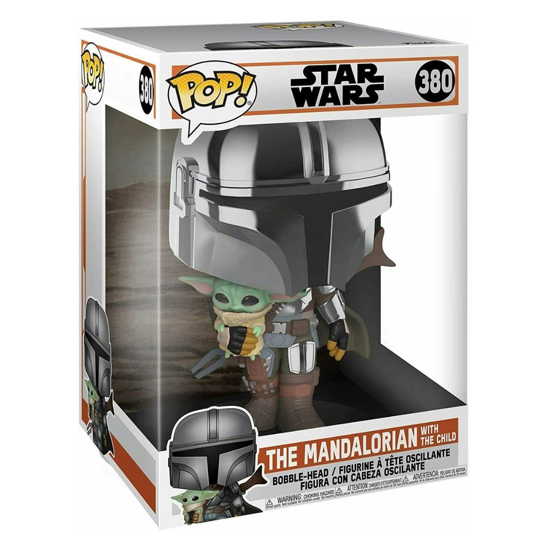 Star Wars: The Mandalorian – Mandalorian with Child Chrome 10" Pop! Vinyl