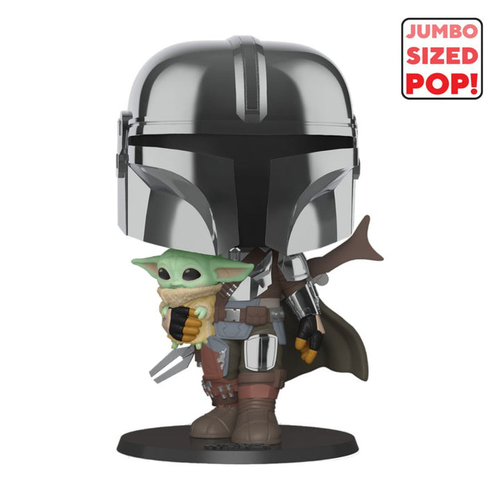 Star Wars: The Mandalorian – Mandalorian with Child Chrome 10" Pop! Vinyl