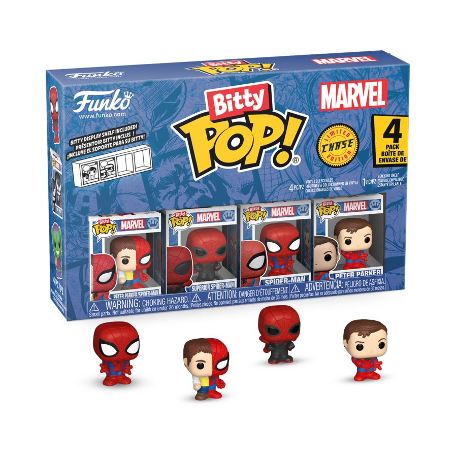 Spider-Man – Peter Parker Split Bitty Pop! 4-Pack