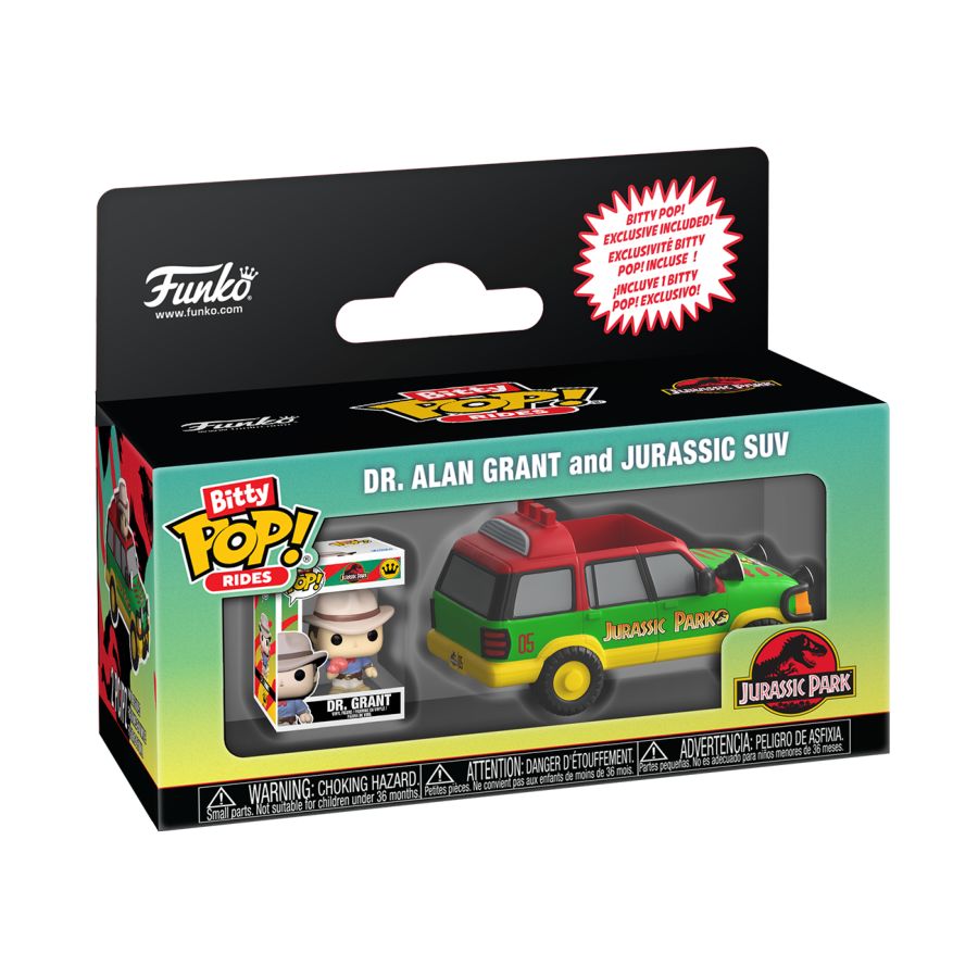 Jurassic Park – Alan Grant w/ Jurassic SUV Bitty Pop! Ride