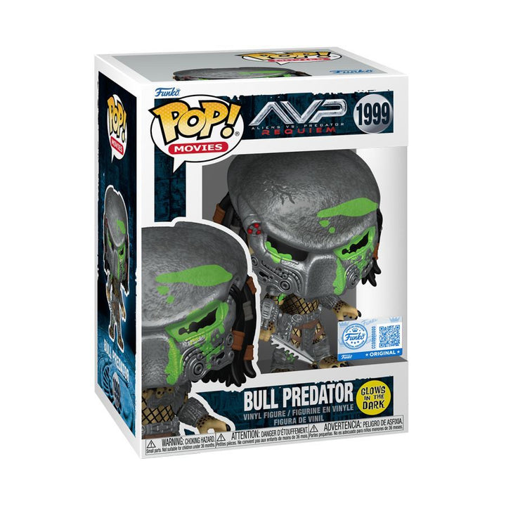 Alien Vs Predator: Requiem – Bull Predator (Battle Damaged) US Exclusive Glow Pop! Vinyl