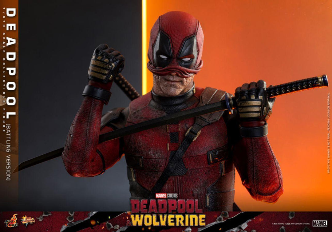 Deadpool &amp; Wolverine – Deadpool (Battling Version) 1:6 Scale Collectible Action Figure