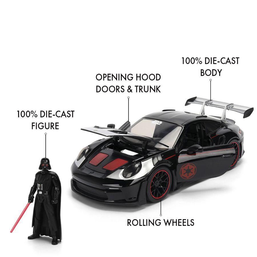 Star Wars – 1:24 Porsche 911 GT3 RS (992) Diecast Vehicle w/ Darth Vader Figure