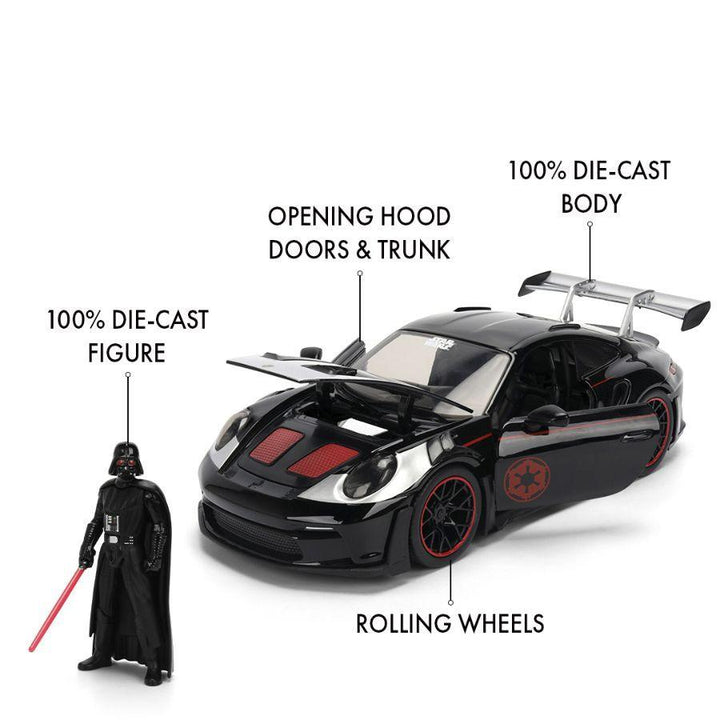 Star Wars – 1:24 Porsche 911 GT3 RS (992) Diecast Vehicle w/ Darth Vader Figure