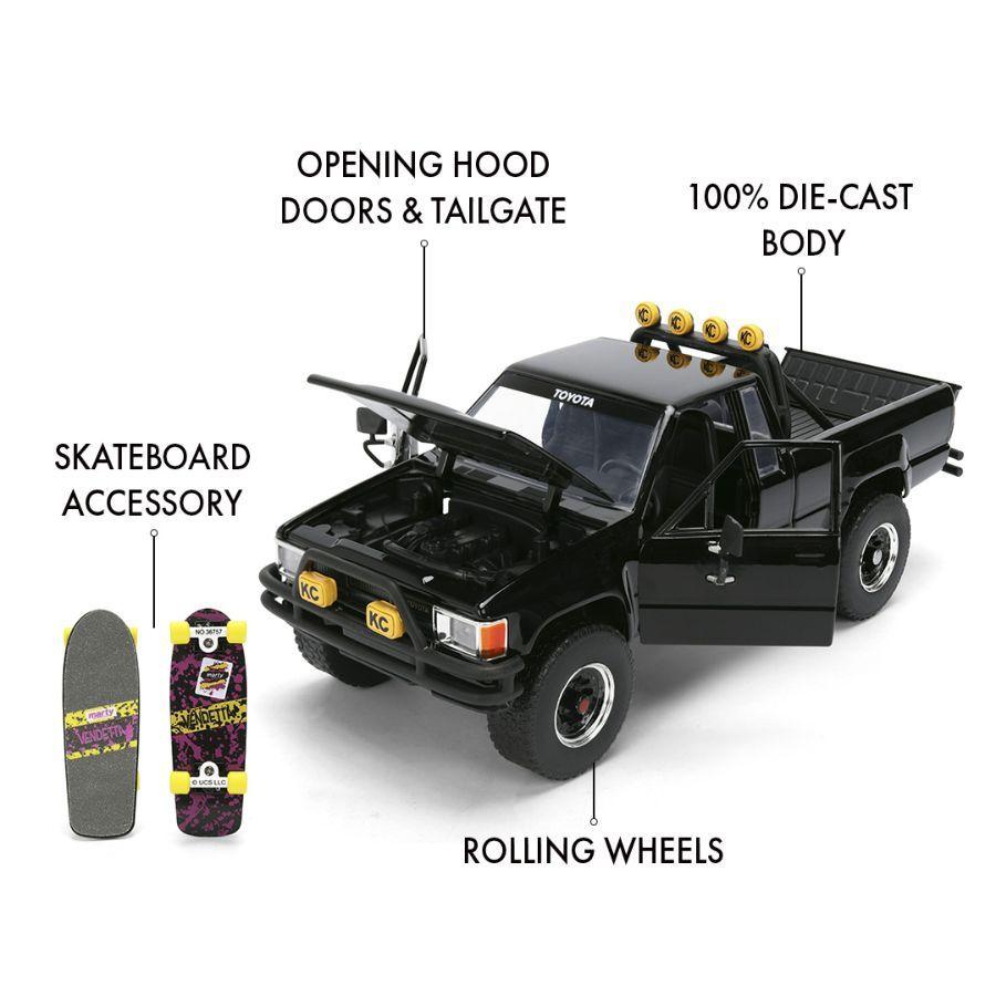 Back to the Future – 1:24 1985 Toyota SR5 Pickup Truck with Marty’s Skateboard Diecast Vehicle