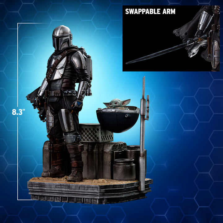 Star Wars: Mandalorian – Din Djarin &amp; Din Grogu 1:10 Scale Statue